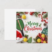 Pickleball Kerst thema Feestdagenkaart (Voorkant / Achterkant)