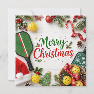 Pickleball Kerst thema Feestdagenkaart