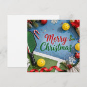 Pickleball Kerst thema Feestdagenkaart (Voorkant / Achterkant)
