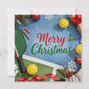 Pickleball Kerst thema Feestdagenkaart