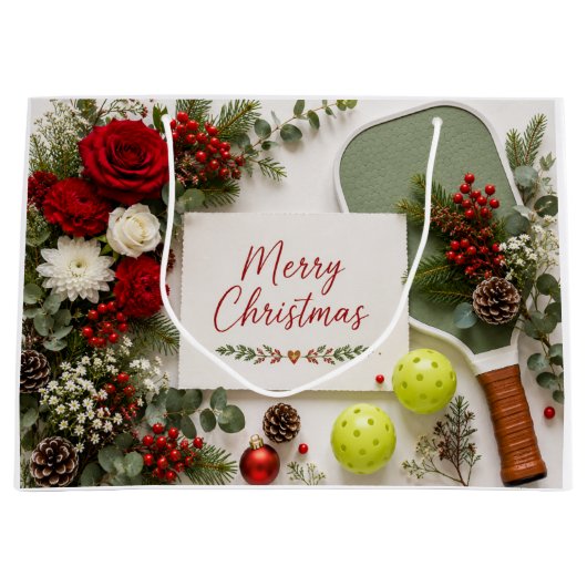 Pickleball Kerst thema  Groot Cadeauzakje (Voorkant)