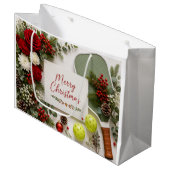 Pickleball Kerst thema  Groot Cadeauzakje (Voorkant Gekanteld)