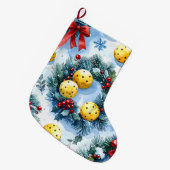 Pickleball Kerst thema Grote Kerstsok (Voorkant (Hangend))