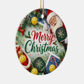 Pickleball Kerst thema Keramisch Ornament (Rechts)