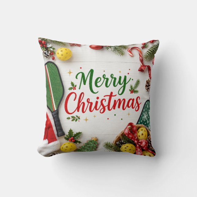 Pickleball Kerst thema  Kussen (Voorkant)