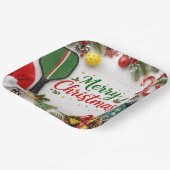 Pickleball Kerst thema Papieren Bordje (Gebogen)
