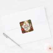 Pickleball Kerst thema  Vierkante Sticker (Envelop)