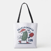 Pickleball kerst tote bag (Achterkant)