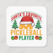Pickleball kerst vierkante visitekaartje (Achterkant)