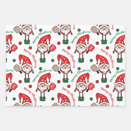 Pickleball 🎅 🎁 kerstakelen inpakpapier vel (Voorkant 2)