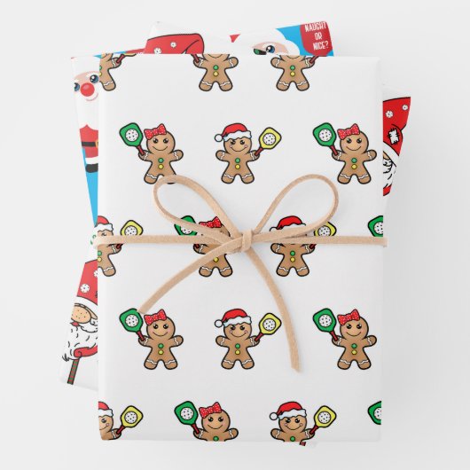 Pickleball 🎅 🎁 kerstakelen inpakpapier vel (In situ)