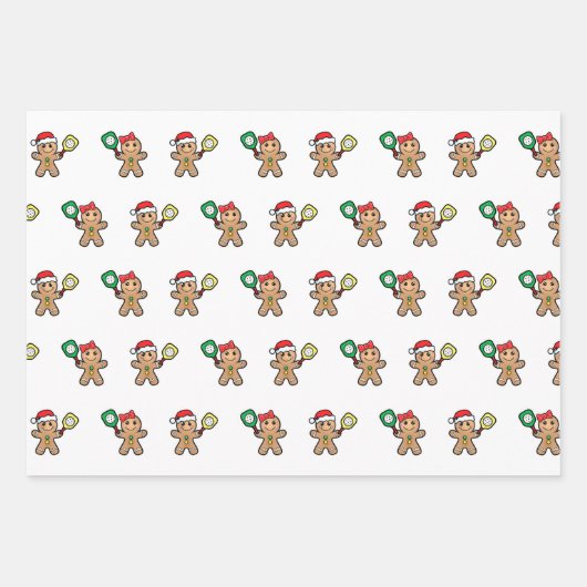 Pickleball 🎅 🎁 kerstakelen inpakpapier vel (Voorkant)