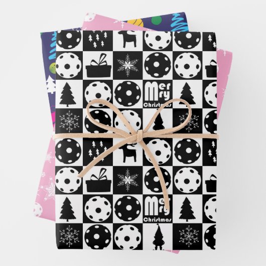 Pickleball 🎄 kerstaven met kerstcadeautjes Inpakpapier Vel (In situ)