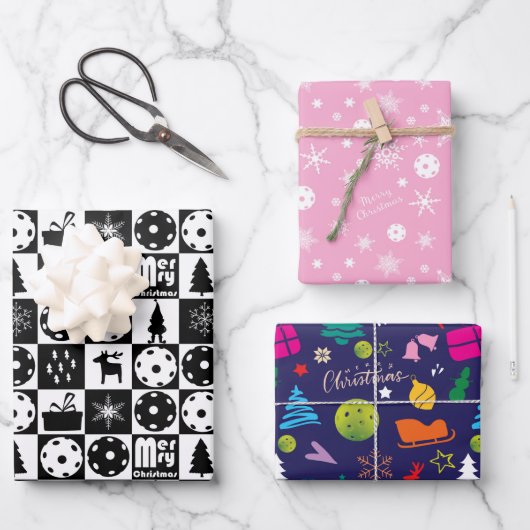  Pickleball 🎄 kerstaven met kerstcadeautjes Inpakpapier Vel (Voorkant)