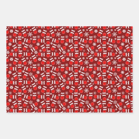 Pickleball Kerstbal Red Green Snowflake Ho Ho Ho Inpakpapier Vel (Voorkant 2)