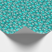 Pickleball Kerstblauw White Ho Ho Snowflake Cadeaupapier (Hoek)