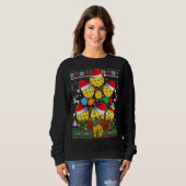 Pickleball-kerstboom Ugly Sweater Santa Paddl (Voorkant volledig)