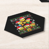 Pickleball-kerstboom Ugly Sweater Santa Paddl Kartonnen Onderzetters (Schuin)
