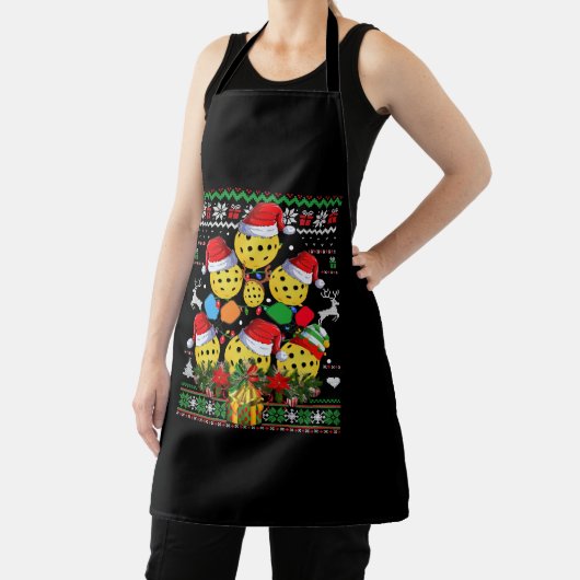 Pickleball-kerstboom Ugly Sweater Santa Paddl Schort (Insitu)