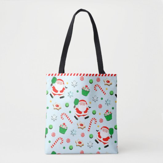 Pickleball Kerstcadeau Boodschappentas Tote Bag (Voorkant)