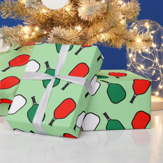Pickleball Kerstcadeau Inpakpapier (Feestdagen)