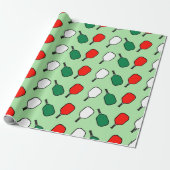 Pickleball Kerstcadeau Inpakpapier (Uitgerold)