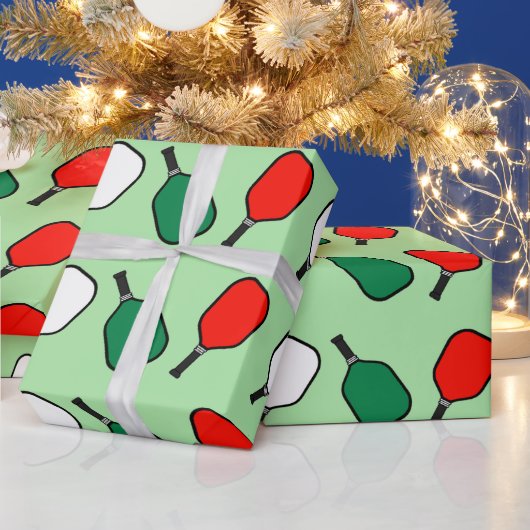 Pickleball Kerstcadeau Inpakpapier (Feestdagen)