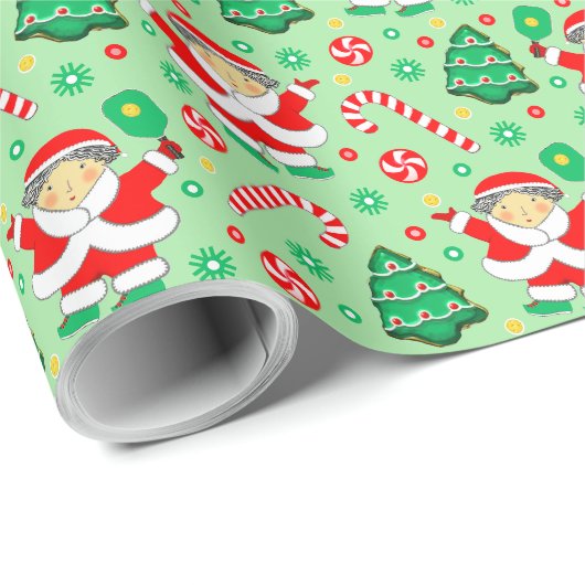 Pickleball Kerstcadeau Inpakpapier (Rol Hoek)