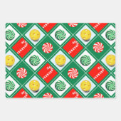 Pickleball Kerstcadeau Inpakpapier Vel (Voorkant 3)