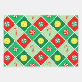 Pickleball Kerstcadeau Inpakpapier Vel (Voorkant 2)