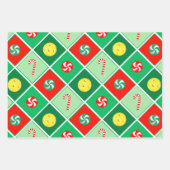 Pickleball Kerstcadeau Inpakpapier Vel (Voorkant 2)