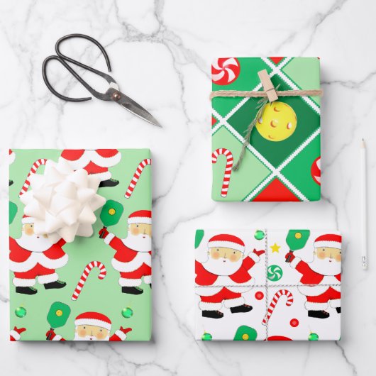 Pickleball Kerstcadeau Inpakpapier Vel (Voorkant)