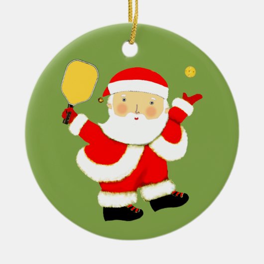 Pickleball Kerstcadeau Keramisch Ornament (Voorkant)
