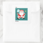 Pickleball Kerstcadeau Tags Vierkante Sticker (Tas)