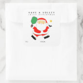 Pickleball Kerstcadeau Tags Vierkante Sticker (Tas)