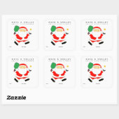 Pickleball Kerstcadeau Tags Vierkante Sticker (Vel)