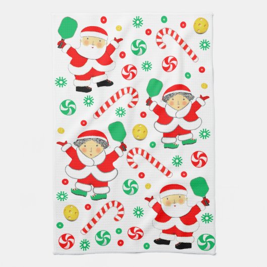 Pickleball Kerstcadeau Theedoek (Verticaal)