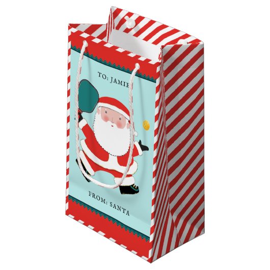 Pickleball-kerstcadeau voor kleine cadeaus klein cadeauzakje (Voorkant Gekanteld)