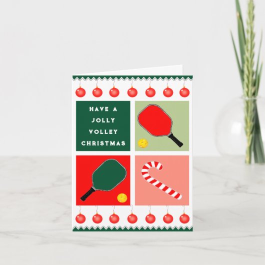 Pickleball Kerstcadeaukaarten Feestdagen Kaart (Voorkant)