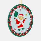 Pickleball-kerstcollectibel Keramisch Ornament (Rechts)