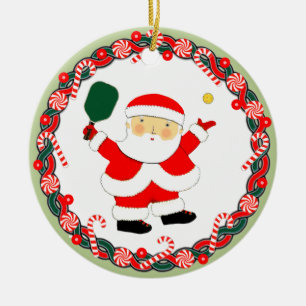 Pickleball-kerstcollectibel Keramisch Ornament