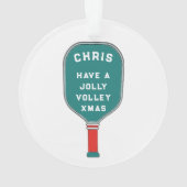 Pickleball-kerstcollectibel Ornament (achterkant)