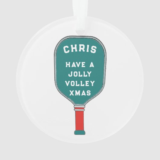 Pickleball-kerstcollectibel Ornament (achterkant)