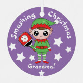 Pickleball-kerstelf, Metaal Ornament (Voorkant)