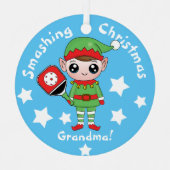 Pickleball-kerstelf, Metaal Ornament (Voorkant)