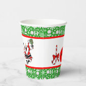 Pickleball Kerstfeest Joy Santa Red en Green Papieren Bekers (Rechts)