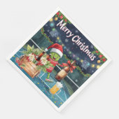 Pickleball kerstfeest met bier servet (Hoek)