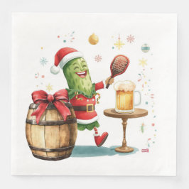 Pickleball kerstfeest met bier servet