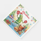 Pickleball kerstfeest met bier servet (Hoek)