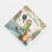 Pickleball kerstfeest met bier servet (Hoek)